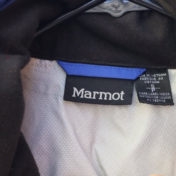 Marmot Works Precip Blue Hooded Waterproof Rain Jacket Women’s Size Small - Picture 2 of 10